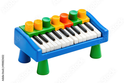 Colorful Toy Keyboard with Musical Notes and Wheels for Imaginative Play