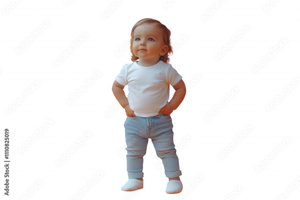Confident Child 3D Rendered Portrait Standing Strong In Black Background Confident Child 3D Rendered Portrait Standing Strong In Black Background