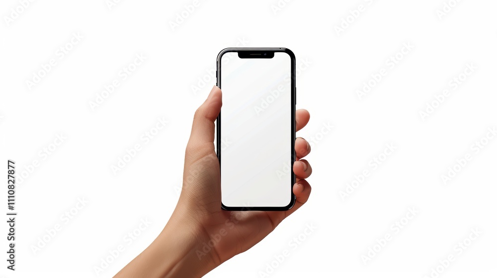 Mobile phone mockup with blank white screen , 3d render illustration put on a sweater, hold a smartphone Mobile digital device isolated. Mobile phone mockup with blank white screen , 3d render illustration put on a sweater, hold a smartphone Mobile digital device isolated.