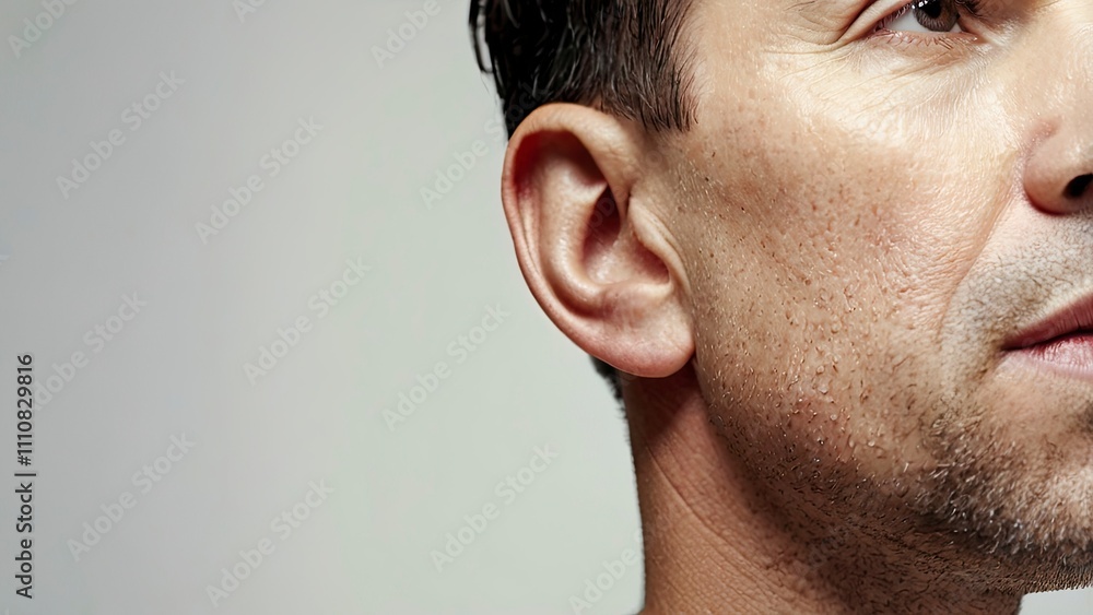 Fototapeta premium close up of a person with a headache,generative ai