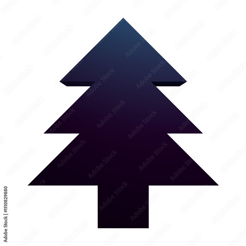 3D dark blue Christmas Tree on transparent background 3D dark blue Christmas Tree on transparent background