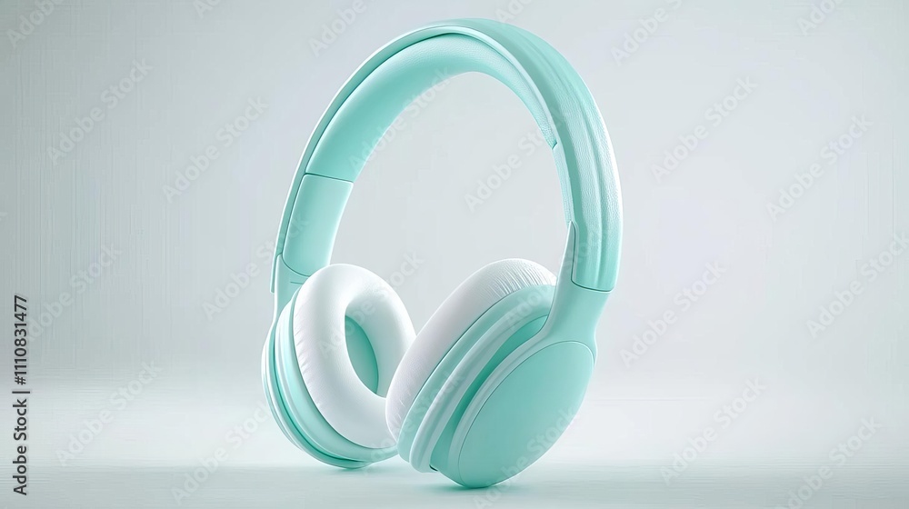 Mint Green Headphones Music Audio Device Studio Shot Mint Green Headphones Music Audio Device Studio Shot
