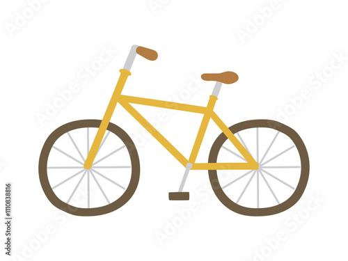 シンプルな黄色い手描きの自転車