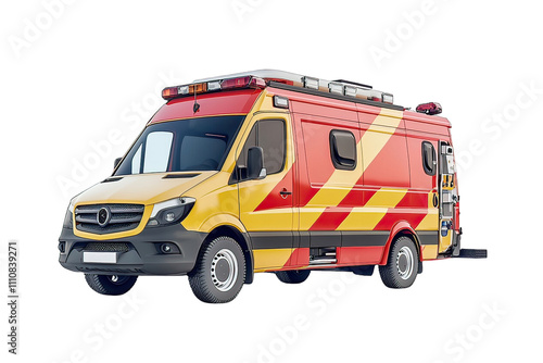 Ambulance for Mockup with Isolated Background photo