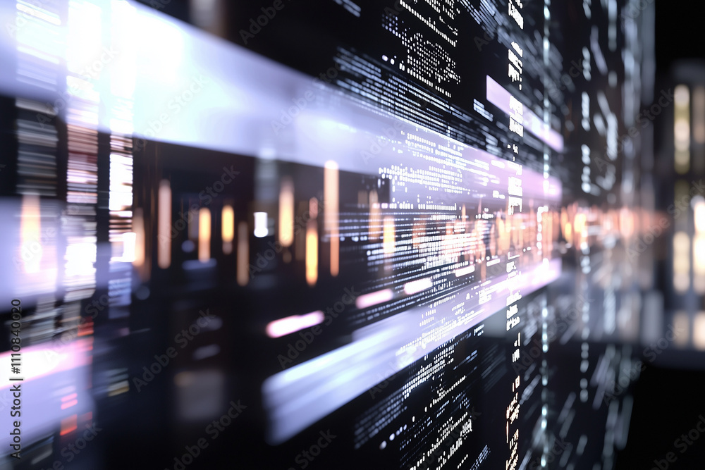 Futuristic digital data flow with glowing lines and abstract patterns, representing technology and innovation. image conveys sense of speed and modernity Futuristic digital data flow with glowing lines and abstract patterns, representing technology and innovation. image conveys sense of speed and modernity