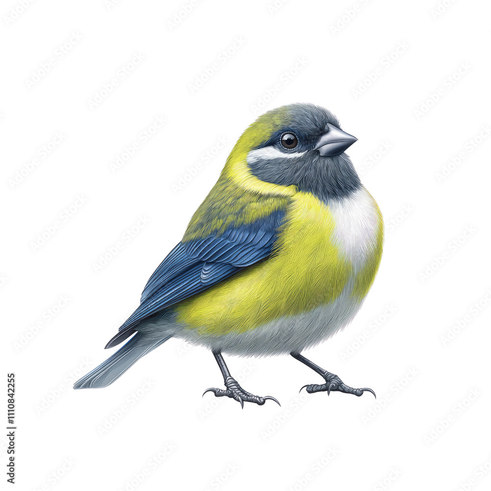 Fototapeta premium Vibrant Yellow and Blue Bird Illustration