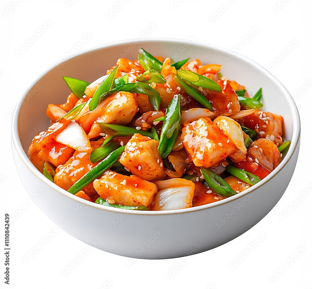 Macro Shot of Authentic Korean Geotjeori Side Dish Plated on White Background Macro Shot of Authentic Korean Geotjeori Side Dish Plated on White Background