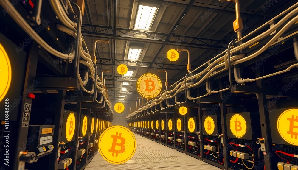 Obraz premium Bitcoin Mining Operations