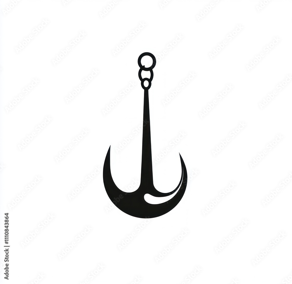 Here's a description and keywords for your image.. Simple black anchor icon isolated on white background. Here's a description and keywords for your image.. Simple black anchor icon isolated on white background.
