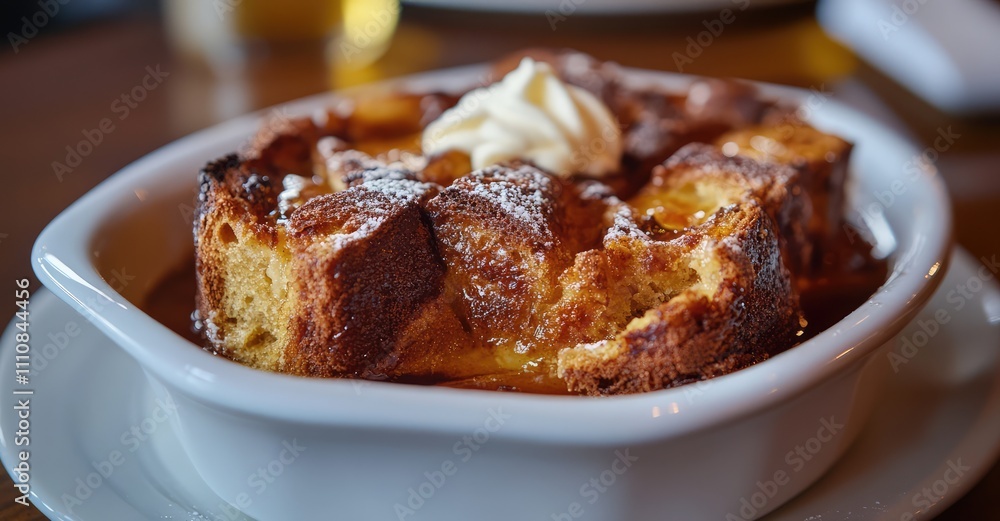 Premium Restaurant Bread Pudding. AI generated illustration. Premium Restaurant Bread Pudding. AI generated illustration.