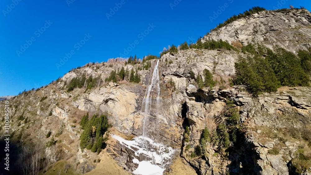 waterfall and ice waterfall and ice
