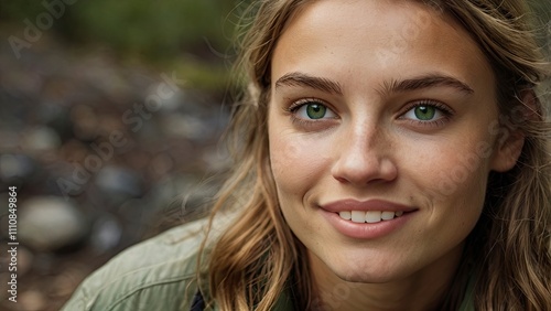 portrait of a woman,closeup_of_a_young_caucasian_woman_with_green,generative ai