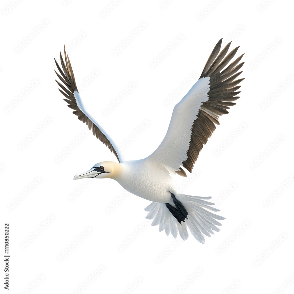 Majestic Gannet in Flight A Stunning Avian Portrait Majestic Gannet in Flight A Stunning Avian Portrait