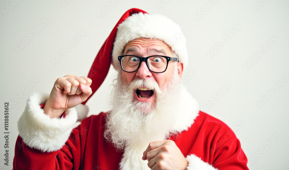surprised and frightened Santa Claus surprised and frightened Santa Claus