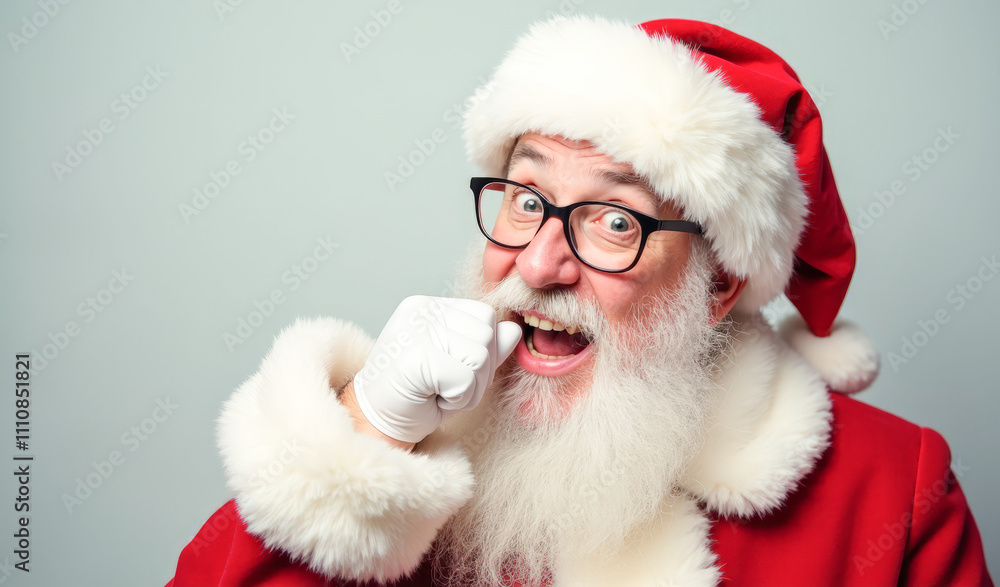 surprised and frightened Santa Claus surprised and frightened Santa Claus