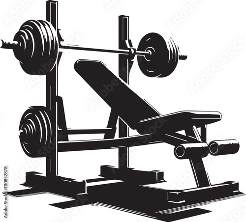 weight benches vector illustration