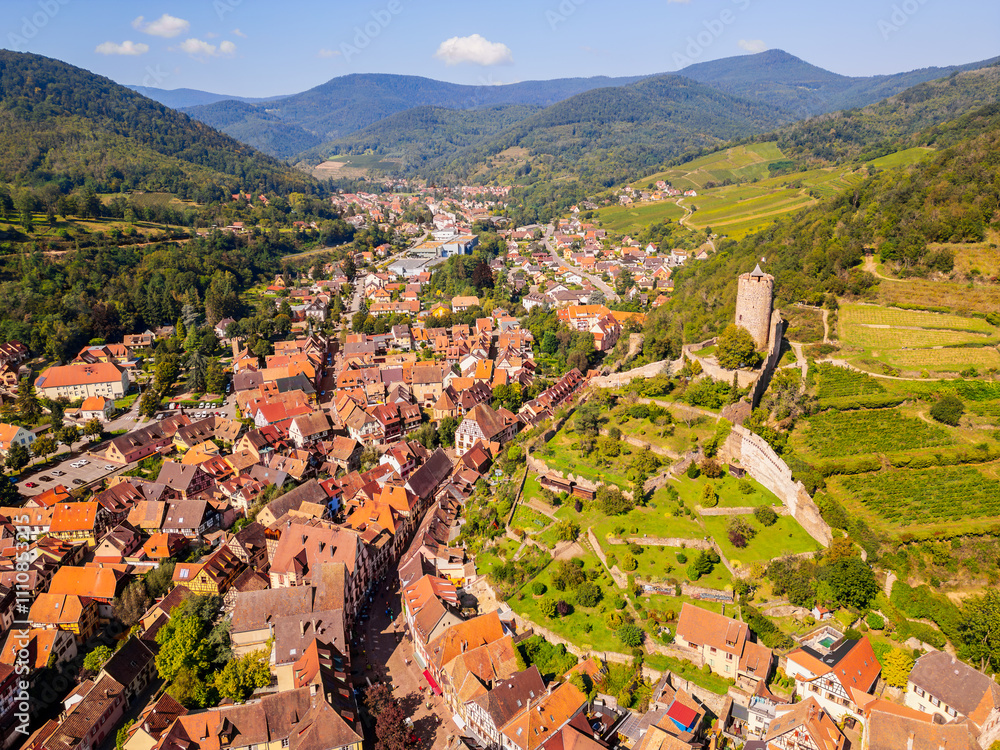 Aerial View on Kaysersberg Alsace France