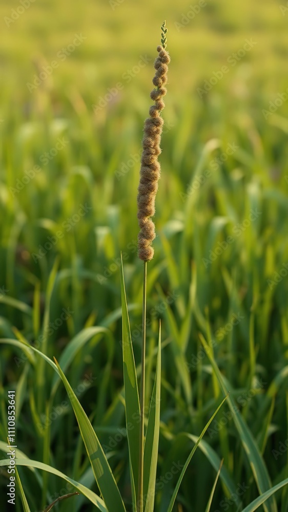 Tall horsetail plant in a field with a natural background, plants, closeup Tall horsetail plant in a field with a natural background, plants, closeup