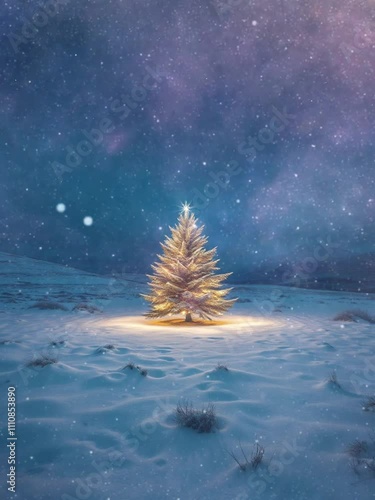 christmas tree in the snow