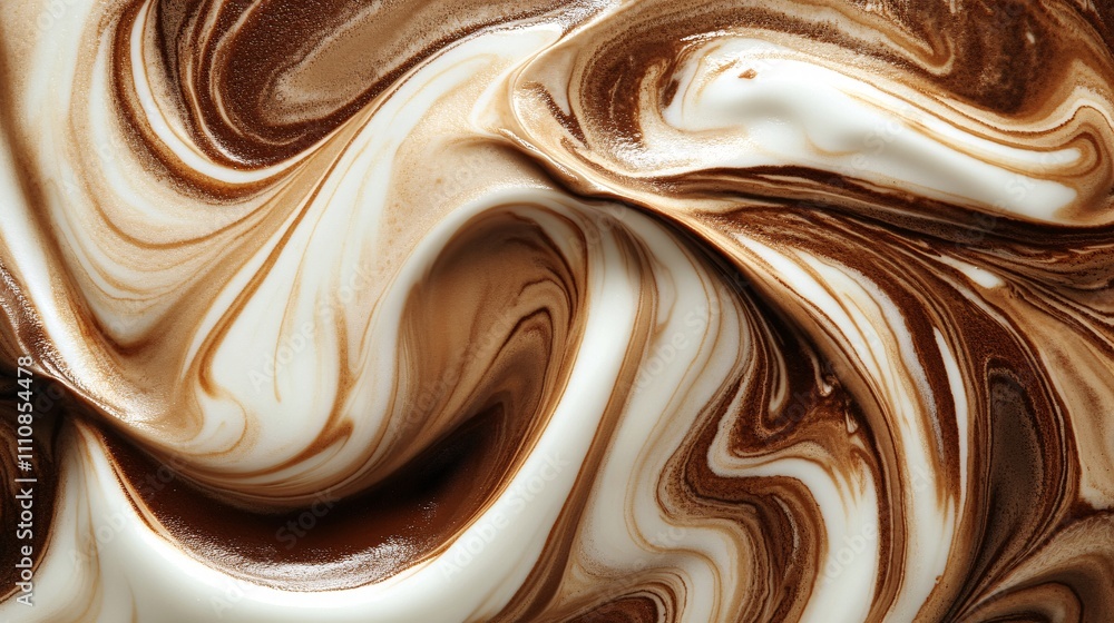 A close-up of swirling chocolate and cream, creating a rich, marbled texture that evokes a sense of indulgence and deliciousness. A close-up of swirling chocolate and cream, creating a rich, marbled texture that evokes a sense of indulgence and deliciousness.