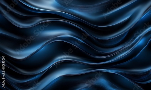 Wallpaper Mural Black and blue 3d waves lines as abstract background wallpaper, Generative Ai
 Torontodigital.ca