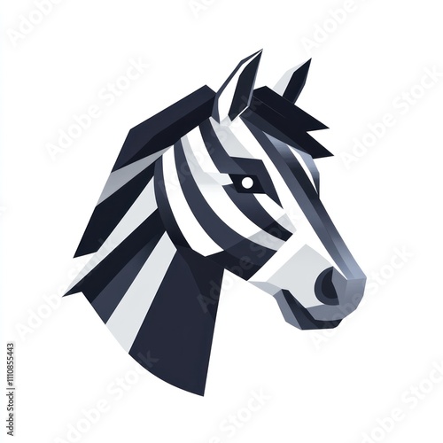 Here's a  and keyword list for your image.. Geometric Zebra Head. photo