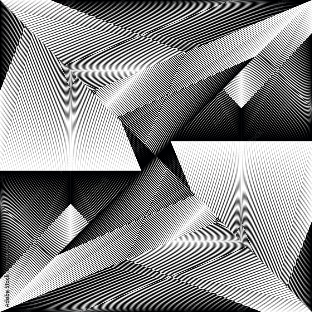 op art creative geometricpattern, abstract halftone lines black and white background, vector modern design texture op art creative geometricpattern, abstract halftone lines black and white background, vector modern design texture