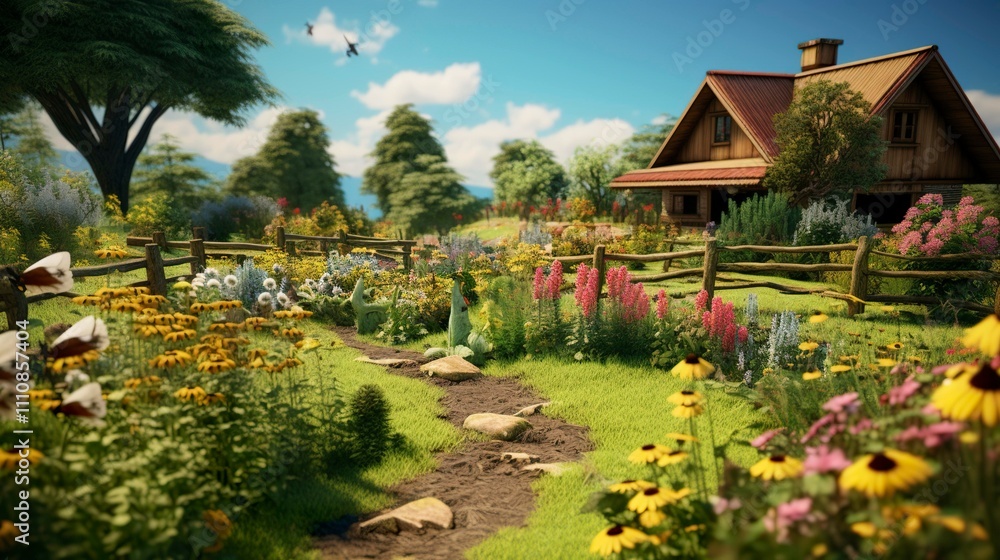 A photo of a bee-friendly organic farm A photo of a bee-friendly organic farm