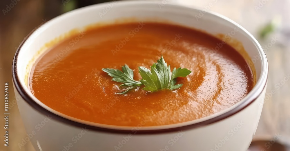 Warm Comforting Bowl of Creamy Tomato Soup. AI generated illustration. Warm Comforting Bowl of Creamy Tomato Soup. AI generated illustration.