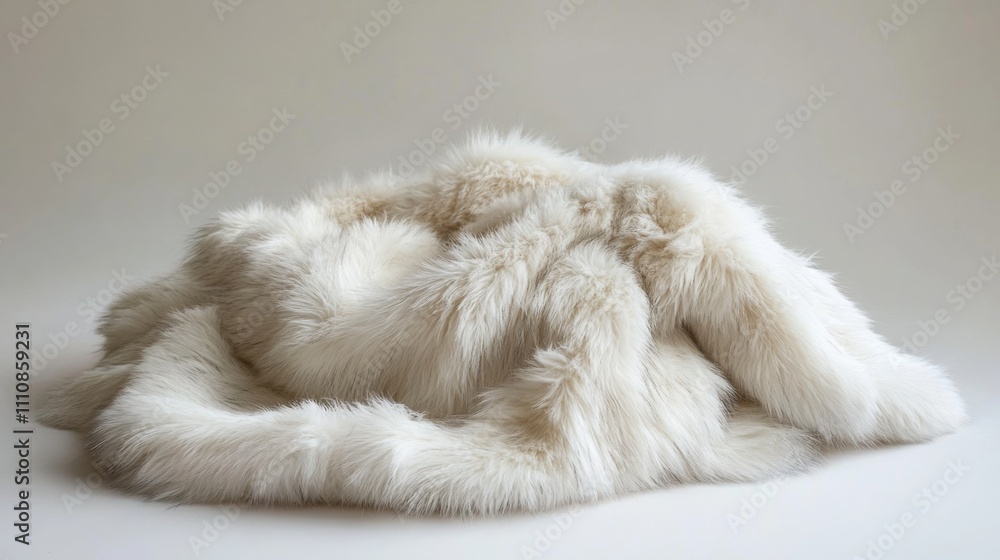 Soft Faux Fur Shawl on Neutral Background Soft Faux Fur Shawl on Neutral Background