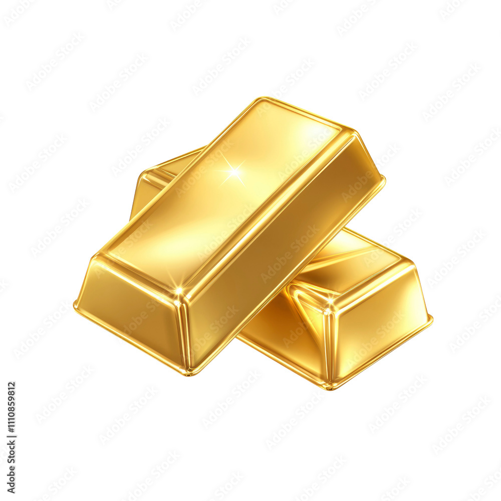 Two Shiny Gold Bars on White Background Wealth, Luxury, and Success Concept Two Shiny Gold Bars on White Background Wealth, Luxury, and Success Concept