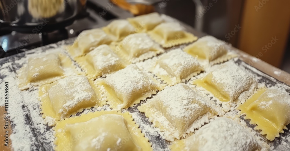Winter Ravioli. AI generated illustration. Winter Ravioli. AI generated illustration.