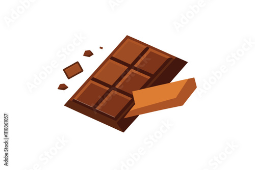 chocolate bar isolated on white