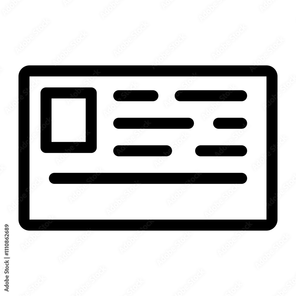 Minimalist Outline Patient Card Icon Minimalist Outline Patient Card Icon