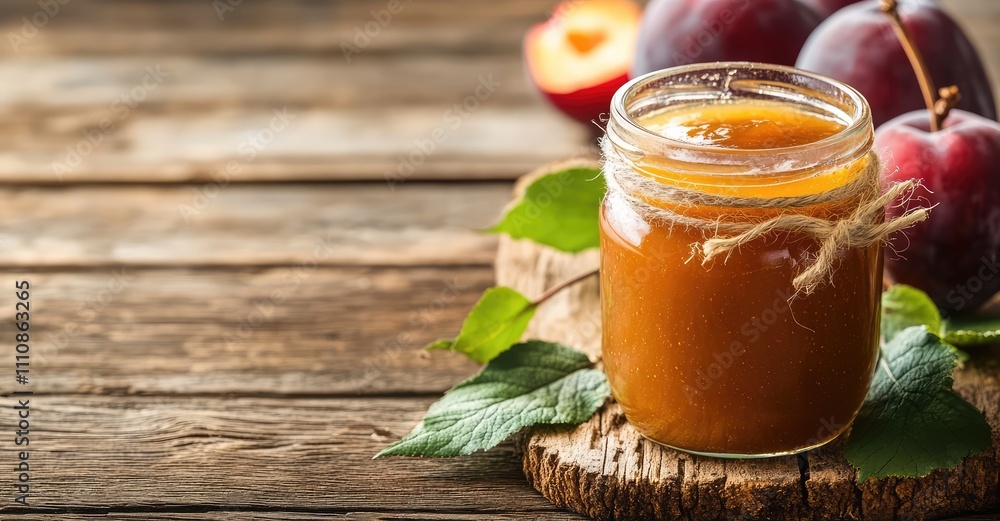 Homemade German Plum Butter. AI generated illustration. Homemade German Plum Butter. AI generated illustration.