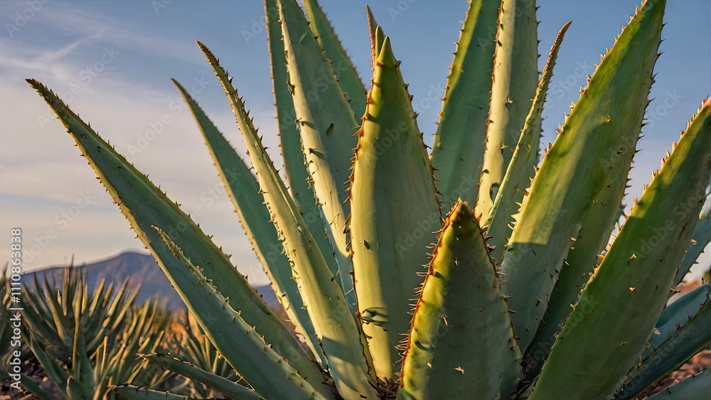 Obraz premium Foxtail Agave Plant Close Up Image