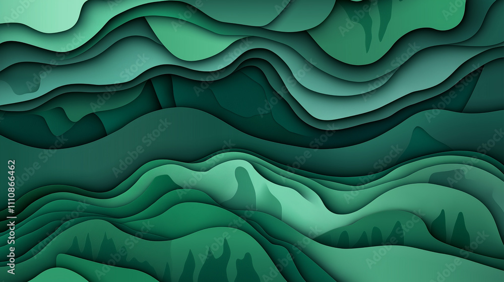 Green nature paper art abstract background.Minimal landscape scenery. Green nature paper art abstract background.Minimal landscape scenery.