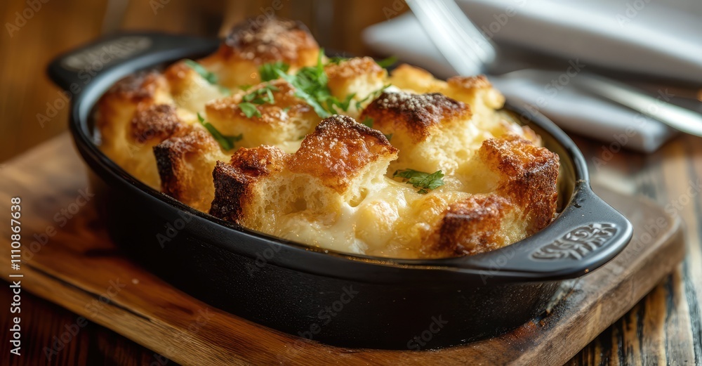 Premium Restaurant Bread Pudding. AI generated illustration. Premium Restaurant Bread Pudding. AI generated illustration.