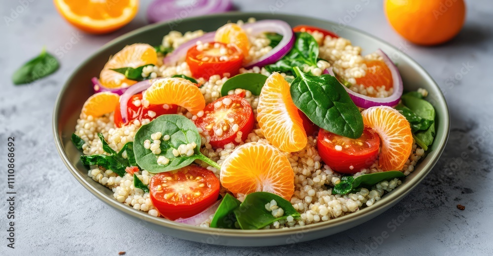 Vegetable Millet Salad. AI generated illustration. Vegetable Millet Salad. AI generated illustration.