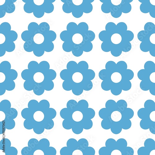 Blue flower seamless pattern