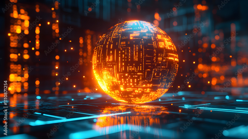 A Radiant Glowing Neon Cyber Portal with Vibrant Data Streams Enclosed in an Electric Energy Sphere A Radiant Glowing Neon Cyber Portal with Vibrant Data Streams Enclosed in an Electric Energy Sphere