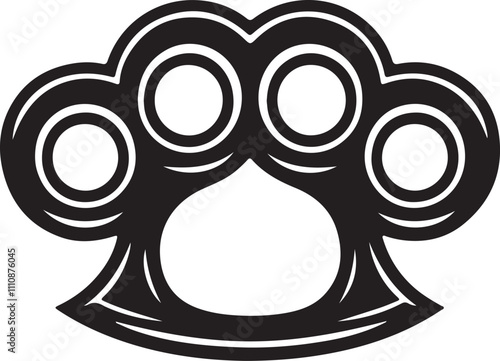 brass knuckle icon silhouette design vector illustration