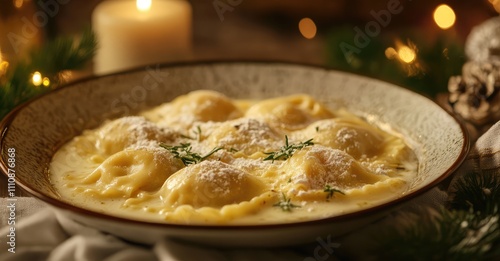 Winter Ravioli. AI generated illustration.