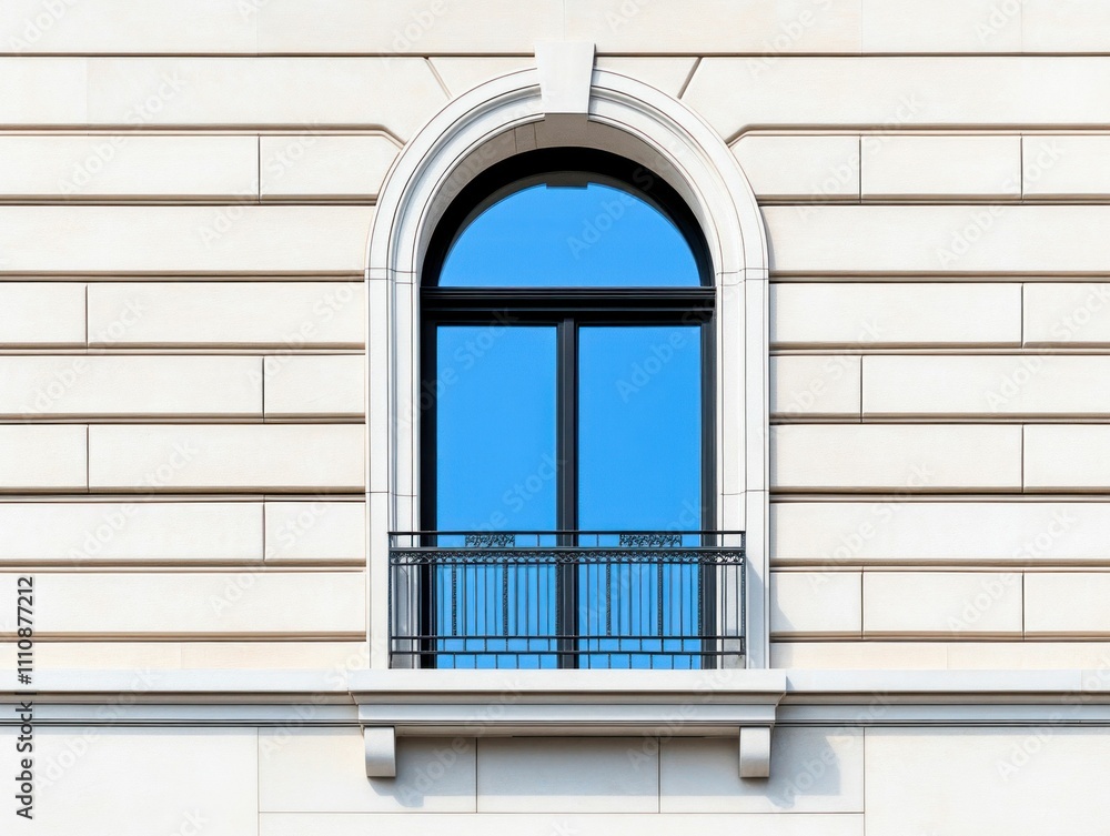 Architectural Window with Blue Reflection Architectural Window with Blue Reflection
