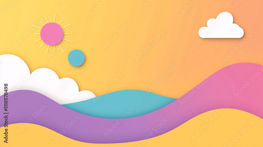A flat vector design displaying an inspiring quote in bold, eye-catching typography. The gradient background transitions from soft yellows to deep purples, enhancing the vibrant, motivational feel of
