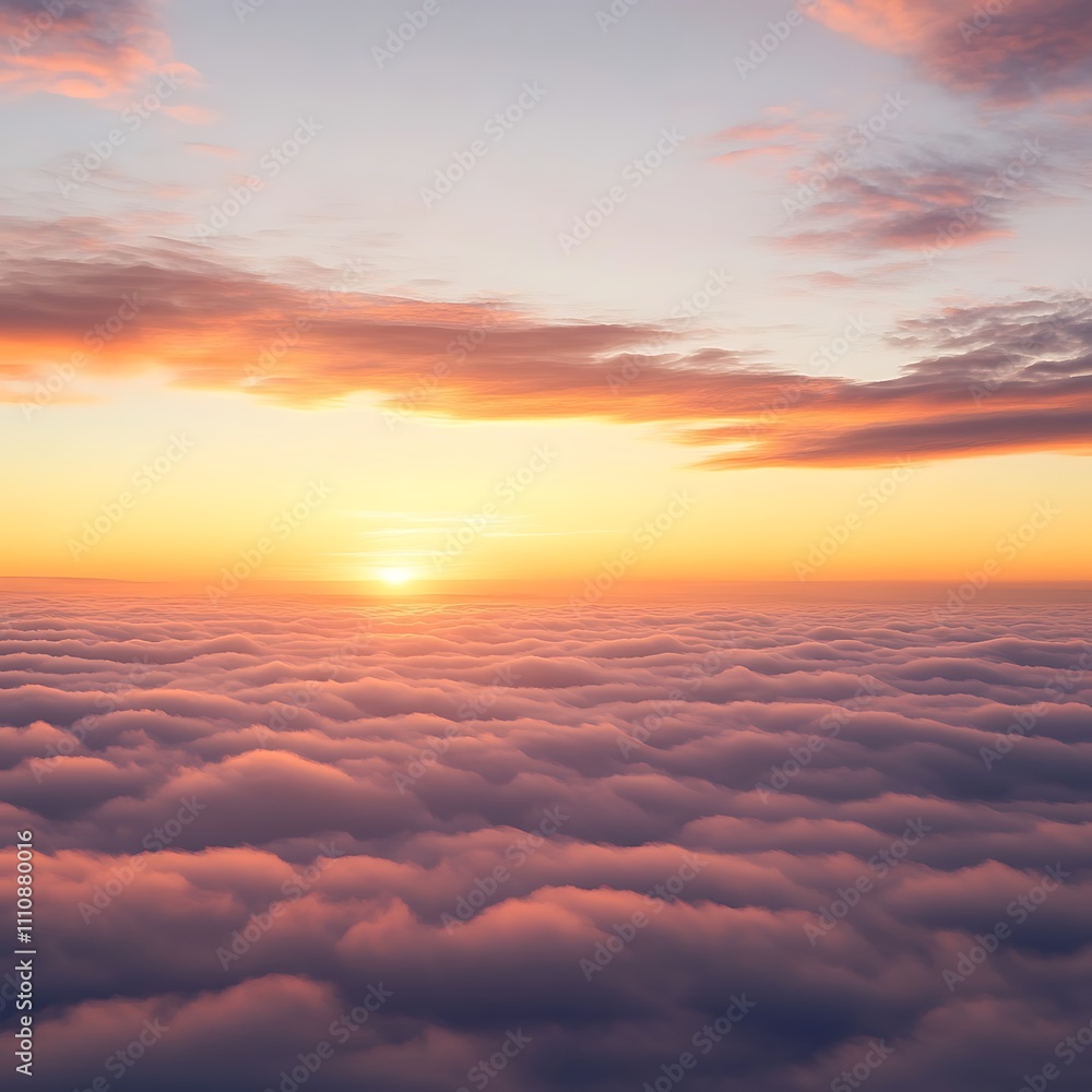 Sunset above the clouds with copy space, Generative Ai
Sunset above the clouds with copy space, Generative Ai