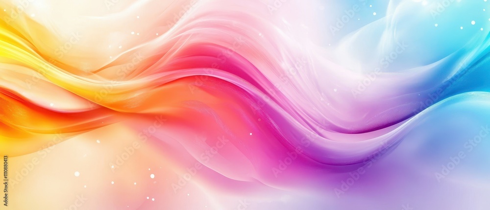 Obraz premium Captivating abstract rainbow waves a soft gradient digital art experience