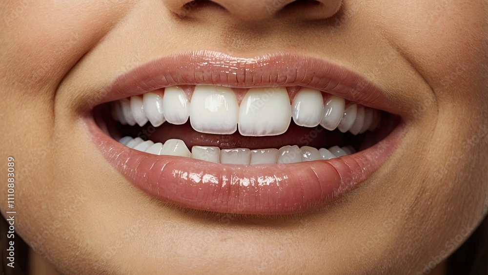 Fototapeta premium a_closeup_image_capturing_a_happy_woman_licki