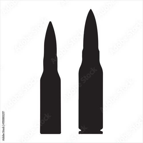 Bullet silhouette on white background
