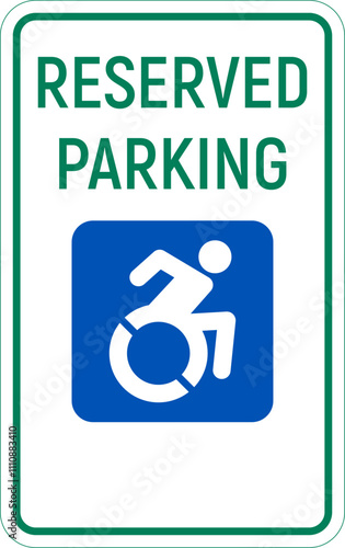 Handicapped reserved parking signs. Wheelchair ramp access sign symbol vector.